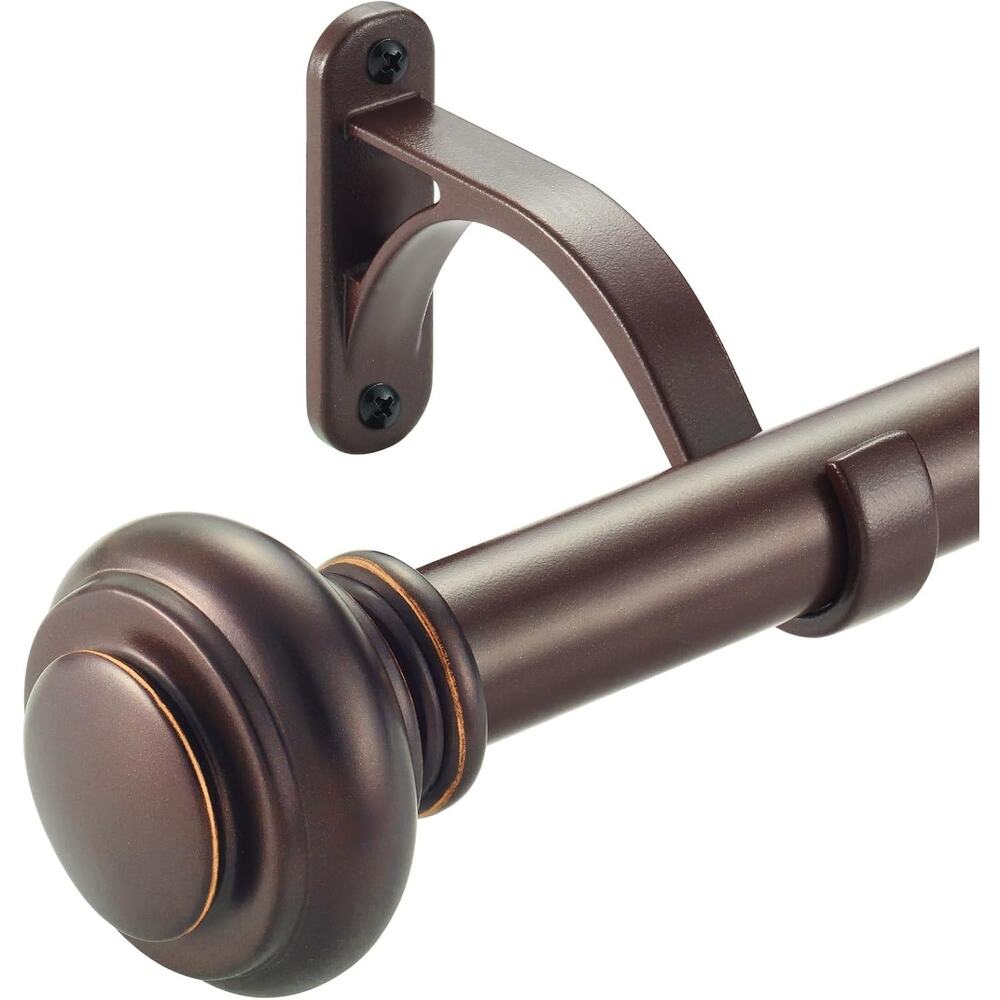 Vimayta‎ Adjustable Curtain Rod 36-72" Matte Brown, 1" Heavy Duty Window Rod